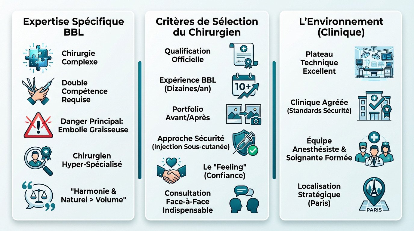 Le choix du chirurgien et de la clinique: crucial pour un BBL réussi