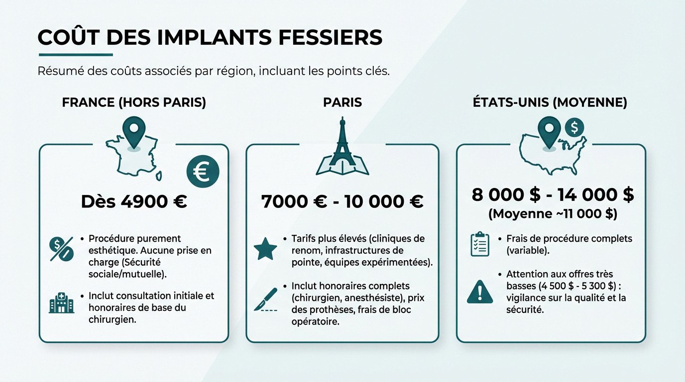Comparatif des coûts pour une augmentation fessière par implants en France et à l'étranger