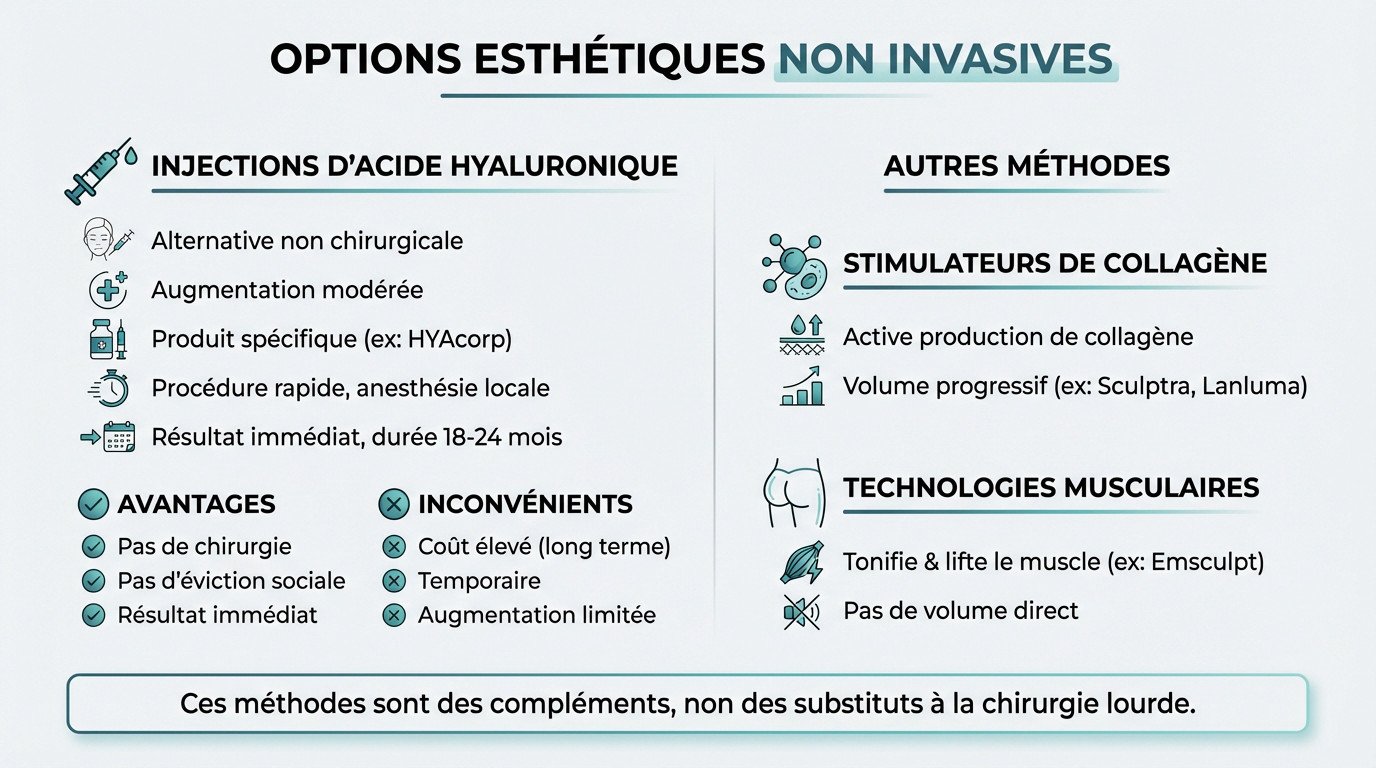 Comparaison des traitements esthétiques non invasifs pour le galbe fessier