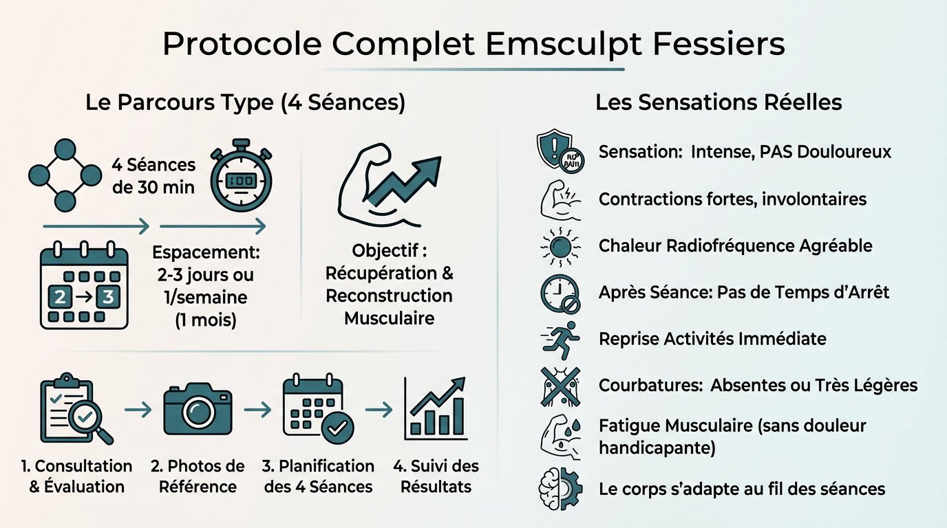 Protocole complet Emsculpt pour remodeler les fessiers
