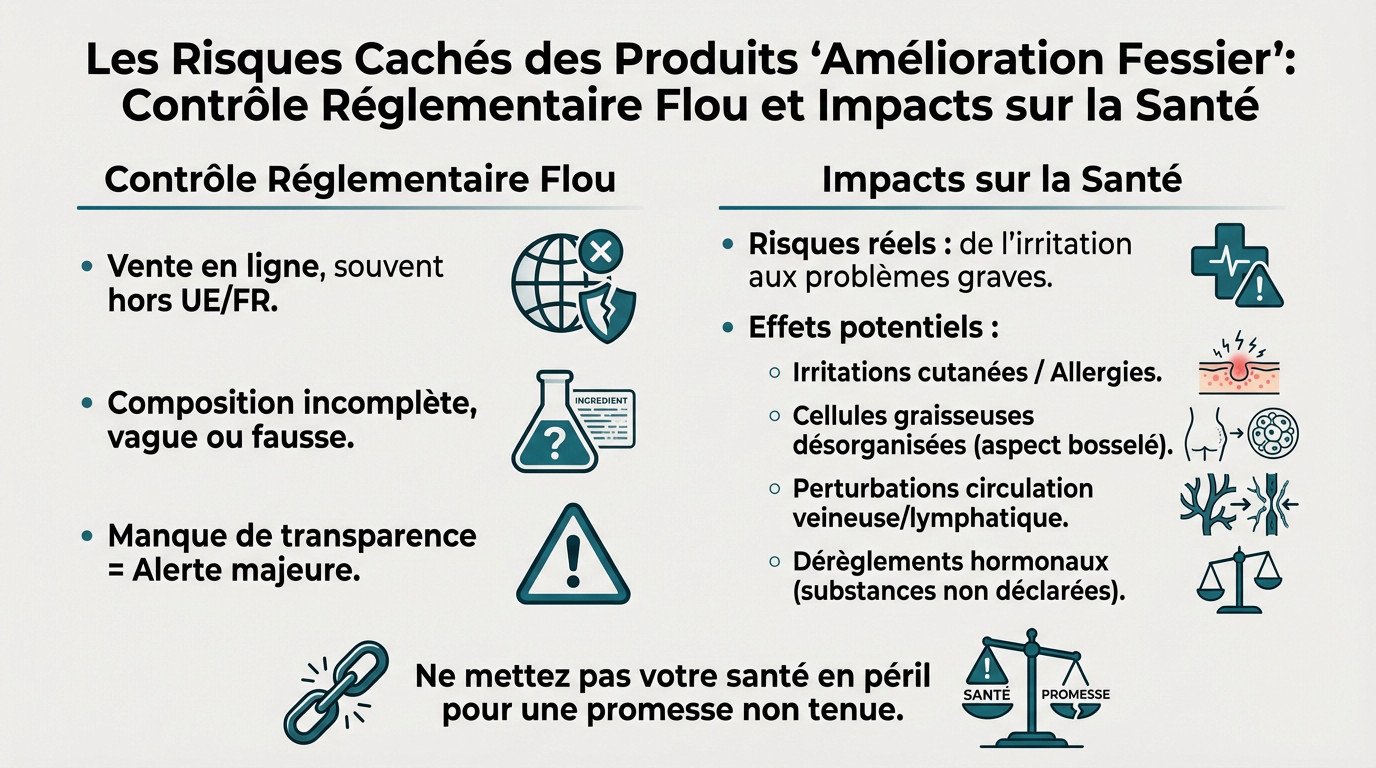 Illustration des risques sanitaires liés aux crèmes pour le fessier non réglementées