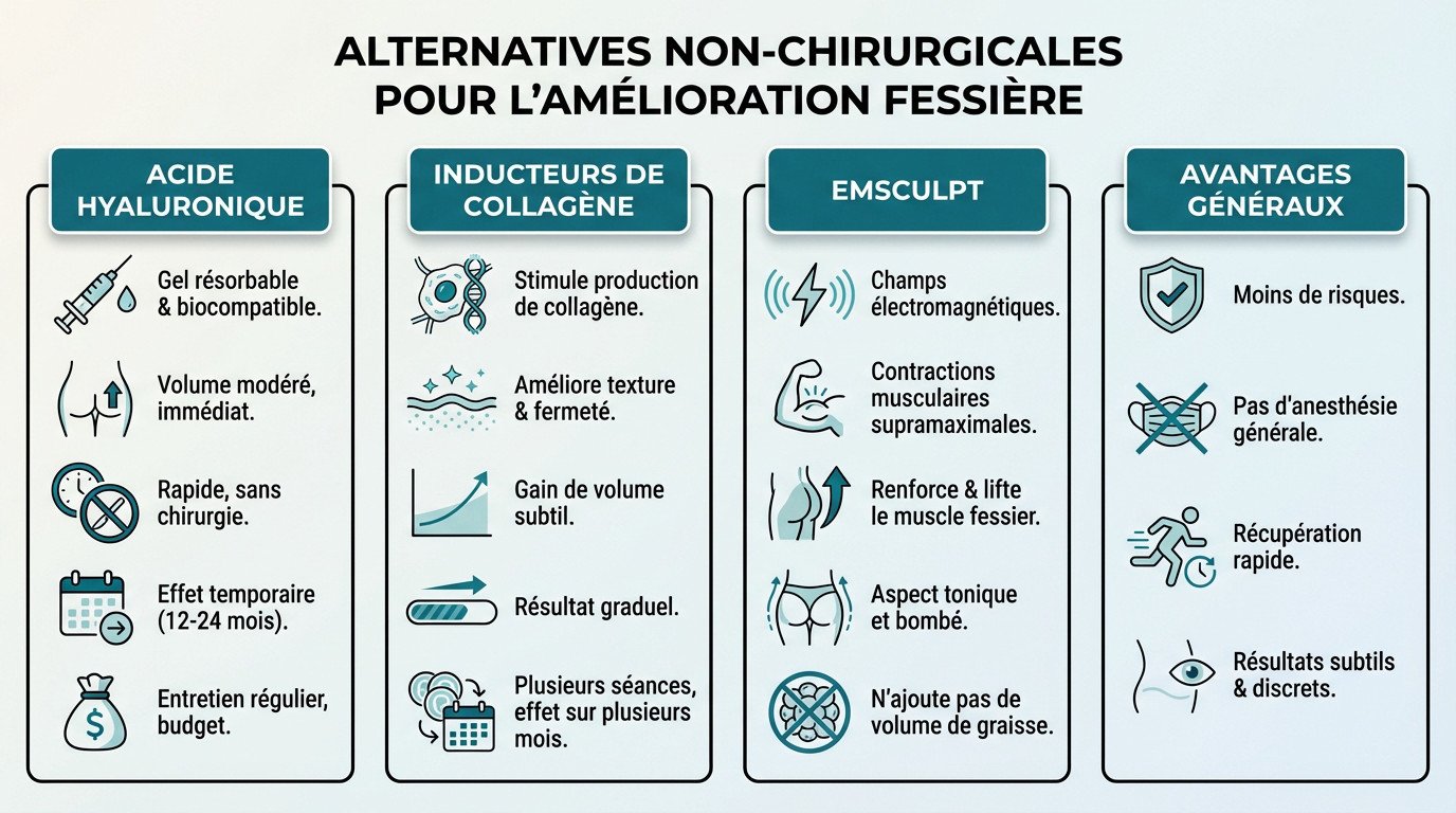 Comparaison des alternatives non chirurgicales pour le remodelage des fesses : injections et technologies