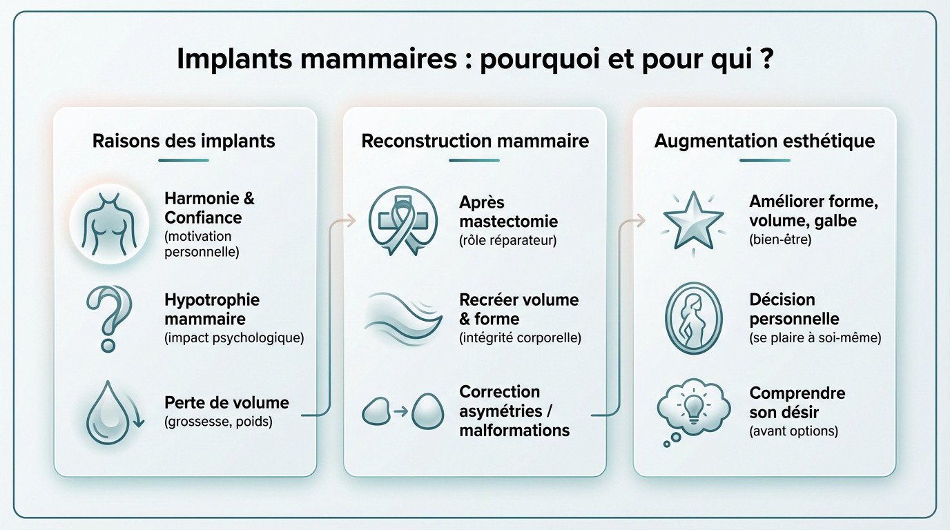 Consultation médicale pour définir le profil d'implants mammaires adapté à la morphologie de la patiente