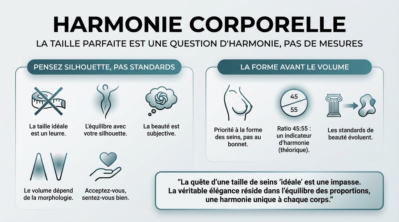 Harmonie corporelle et équilibre de la silhouette féminine plutôt que la taille de bonnet