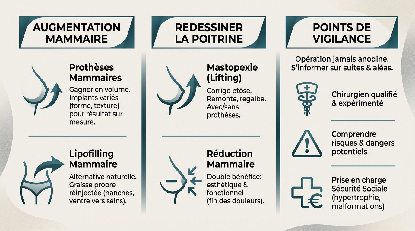 Chirurgie mammaire : augmentation par prothèses, lipofilling et remodelage