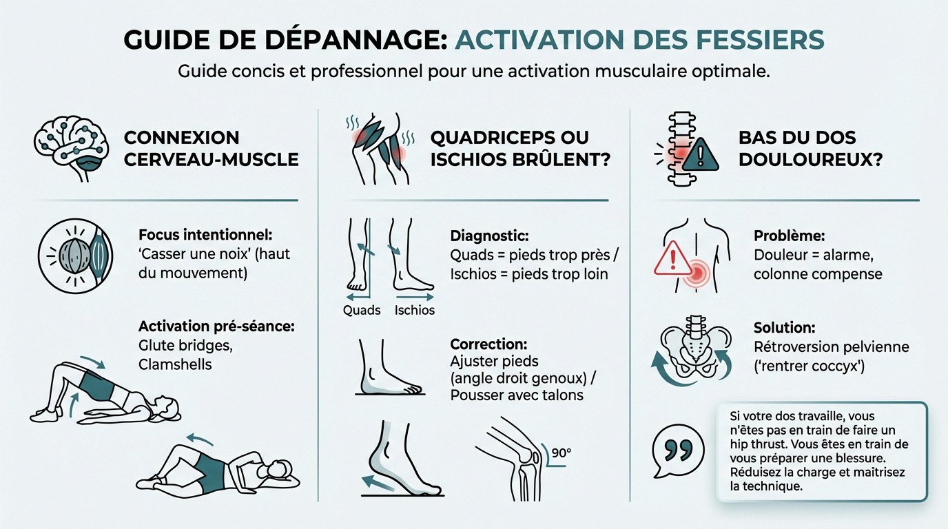Guide de dépannage pour l'activation des fessiers au hip thrust