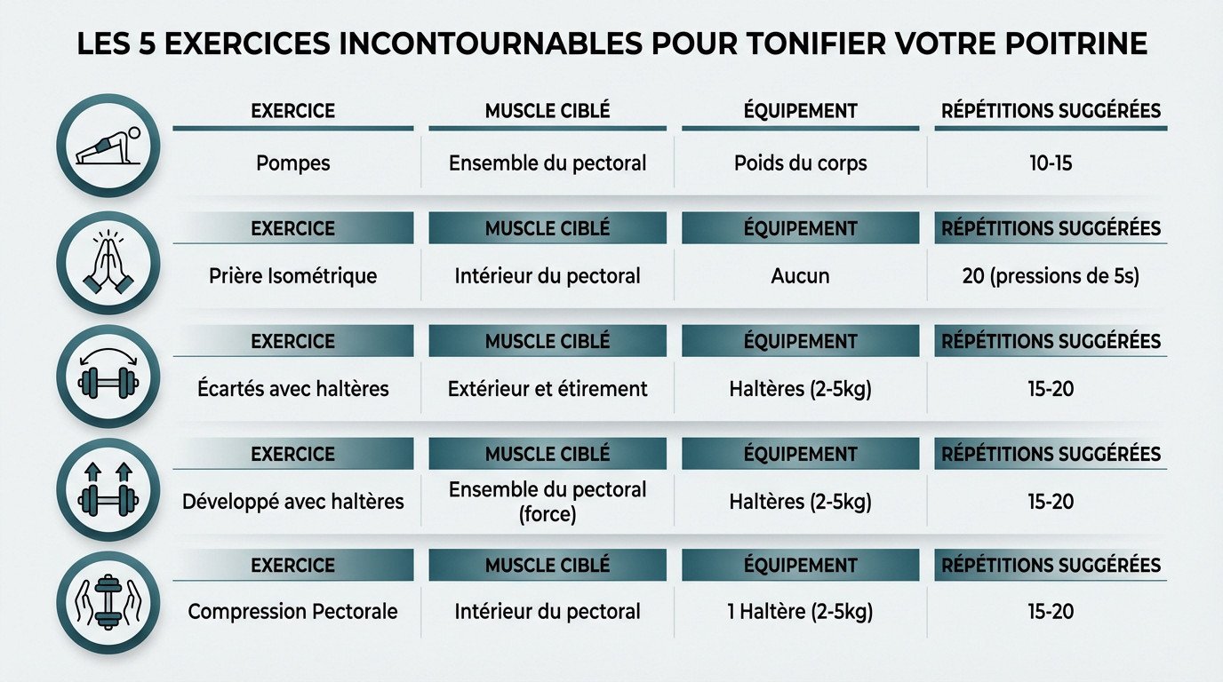 Les 5 exercices pour tonifier la poitrine