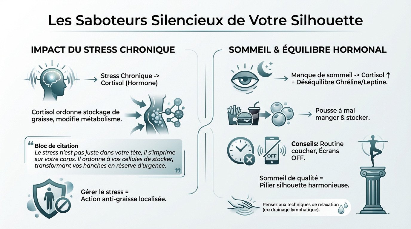 Impact du stress et du manque de sommeil sur le stockage des graisses et la culotte de cheval