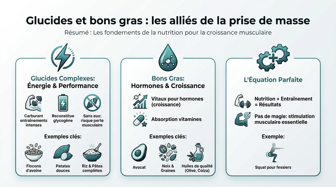 Glucides et bons gras alliés de la prise de masse des fessiers