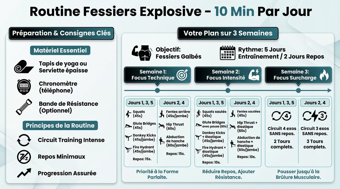 routine fessiers au sol sur un tapis de yoga