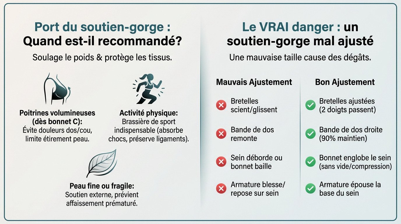 Guide pratique : quand porter un soutien-gorge et comment bien l'ajuster pour préserver sa poitrine