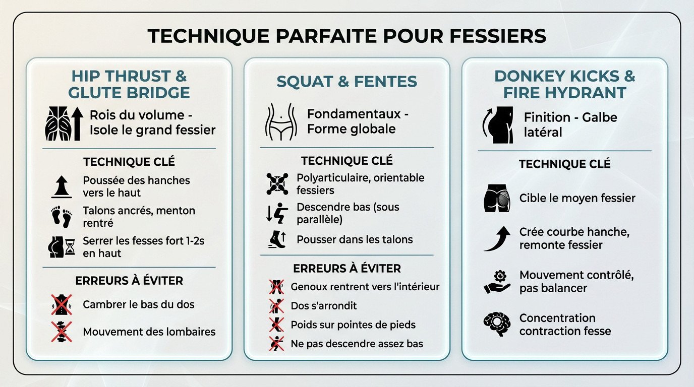exercice fessier avec une technique parfaite pour maximiser le galbe